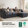image:imageMCombo 152 Oversized Cloud Sectional Couch Sectional Sofa with FSC Certified U Shaped Couch with Ottoman for Living Room Chenille S0701 BeigeBlack