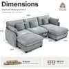 image:imageMCombo 152 Oversized Cloud Sectional Couch Sectional Sofa with FSC Certified U Shaped Couch with Ottoman for Living Room Chenille S0701 BeigeGrey