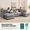 image:imageMCombo 152 Oversized Cloud Sectional Couch Sectional Sofa with FSC Certified U Shaped Couch with Ottoman for Living Room Chenille S0701 BeigeGrey