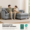 image:imageMCombo 152 Oversized Cloud Sectional Couch Sectional Sofa with FSC Certified U Shaped Couch with Ottoman for Living Room Chenille S0701 BeigeGrey