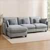 image:imageMCombo 152 Oversized Cloud Sectional Couch Sectional Sofa with FSC Certified U Shaped Couch with Ottoman for Living Room Chenille S0701 BeigeGrey