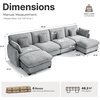 image:imageMCombo 152 Oversized Cloud Sectional Couch Sectional Sofa with FSC Certified U Shaped Couch with Ottoman for Living Room Chenille S0701 BeigeGrey