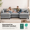 image:imageMCombo 152 Oversized Cloud Sectional Couch Sectional Sofa with FSC Certified U Shaped Couch with Ottoman for Living Room Chenille S0701 BeigeGrey