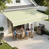 image:imageMCombo 2YearNonFading 8 x 7ft Retractable Patio Awning Fully Assembled Manual Sunshade with Aluminum Frame 100 Acrylic Fabric Outdoor Window Awning for Deck Balcony Yard Beige 8 x 7ftBeige