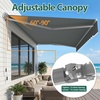 image:imageMCombo 2YearNonFading 8 x 7ft Retractable Patio Awning Fully Assembled Manual Sunshade with Aluminum Frame 100 Acrylic Fabric Outdoor Window Awning for Deck Balcony Yard Beige 8 x 7ftDark Grey