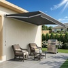 image:imageMCombo 2YearNonFading 8 x 7ft Retractable Patio Awning Fully Assembled Manual Sunshade with Aluminum Frame 100 Acrylic Fabric Outdoor Window Awning for Deck Balcony Yard Beige 8 x 7ftDark Grey