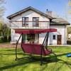 image:imageMCombo 3 Seat Patio Swing Chair Outdoor Swing with Adjustable Canopy Weather Resistant Steel Frame Porch Swing Sets for Backyard Poolside Balcony 4090 BurgundyBurgundy