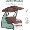image:imageMCombo 3 Seat Patio Swing Chair Outdoor Swing with Adjustable Canopy Weather Resistant Steel Frame Porch Swing Sets for Backyard Poolside Balcony 4090 BurgundyBrown