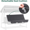 image:imageMCombo 3 Seat Patio Swing Chair Outdoor Swing with Adjustable Canopy Weather Resistant Steel Frame Porch Swing Sets for Backyard Poolside Balcony 4090 BurgundyDark Grey