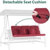 image:imageMCombo 3Seat Outdoor Patio Swing Chair 2in1 Convertible Porch Swing Glider Chair with Removable Cushions Adjustable Canopy amp Pillows for Backyard Deck Garden 4068 BrownBurgundy