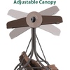image:imageMCombo 3Seat Outdoor Patio Swing Chair 2in1 Convertible Porch Swing Glider Chair with Removable Cushions Adjustable Canopy amp Pillows for Backyard Deck Garden 4068 BrownBrown