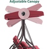 image:imageMCombo 3Seat Outdoor Patio Swing Chair 2in1 Convertible Porch Swing Glider Chair with Removable Cushions Adjustable Canopy amp Pillows for Backyard Deck Garden 4068 BrownBurgundy