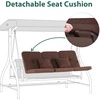 image:imageMCombo 3Seat Outdoor Patio Swing Chair 2in1 Convertible Porch Swing Glider Chair with Removable Cushions Adjustable Canopy amp Pillows for Backyard Deck Garden 4068 BrownBrown