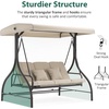 image:imageMCombo 3Seat Outdoor Patio Swing Chair 2in1 Convertible Porch Swing Glider Chair with Removable Cushions Adjustable Canopy amp Pillows for Backyard Deck Garden 4068 BrownBeige