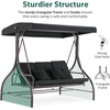 image:imageMCombo 3Seat Outdoor Patio Swing Chair 2in1 Convertible Porch Swing Glider Chair with Removable Cushions Adjustable Canopy amp Pillows for Backyard Deck Garden 4068 BrownBlack