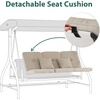 image:imageMCombo 3Seat Outdoor Patio Swing Chair 2in1 Convertible Porch Swing Glider Chair with Removable Cushions Adjustable Canopy amp Pillows for Backyard Deck Garden 4068 BrownBeige