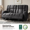image:imageMCombo 646 Oversized Reclining Loveseat with Heat and Massage Zero Gravity Recliner Loveseat Sofa with Adjustable Headrest and Dual USB Charging Ports Fabric 6855 BrownDark Grey