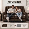 image:imageMCombo 646 Oversized Reclining Loveseat with Heat and Massage Zero Gravity Recliner Loveseat Sofa with Adjustable Headrest and Dual USB Charging Ports Fabric 6855 BrownBrown