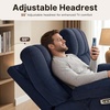 image:imageMCombo 646 Oversized Reclining Loveseat with Heat and Massage Zero Gravity Recliner Loveseat Sofa with Adjustable Headrest and Dual USB Charging Ports Fabric 6855 BrownBlue