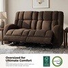 image:imageMCombo 646 Oversized Reclining Loveseat with Heat and Massage Zero Gravity Recliner Loveseat Sofa with Adjustable Headrest and Dual USB Charging Ports Fabric 6855 BrownBrown