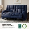 image:imageMCombo 646 Oversized Reclining Loveseat with Heat and Massage Zero Gravity Recliner Loveseat Sofa with Adjustable Headrest and Dual USB Charging Ports Fabric 6855 BrownBlue