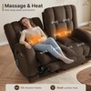 image:imageMCombo 646 Oversized Reclining Loveseat with Heat and Massage Zero Gravity Recliner Loveseat Sofa with Adjustable Headrest and Dual USB Charging Ports Fabric 6855 BrownBrown