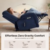 image:imageMCombo 646 Oversized Reclining Loveseat with Heat and Massage Zero Gravity Recliner Loveseat Sofa with Adjustable Headrest and Dual USB Charging Ports Fabric 6855 BrownBlue