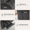 image:imageMCombo 646 Oversized Reclining Loveseat with Heat and Massage Zero Gravity Recliner Loveseat Sofa with Adjustable Headrest and Dual USB Charging Ports Fabric 6855 BrownDark Grey