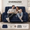 image:imageMCombo 646 Oversized Reclining Loveseat with Heat and Massage Zero Gravity Recliner Loveseat Sofa with Adjustable Headrest and Dual USB Charging Ports Fabric 6855 BrownBlue