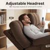 image:imageMCombo 646 Oversized Reclining Loveseat with Heat and Massage Zero Gravity Recliner Loveseat Sofa with Adjustable Headrest and Dual USB Charging Ports Fabric 6855 BrownBrown