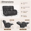 image:imageMCombo 646 Oversized Reclining Loveseat with Heat and Massage Zero Gravity Recliner Loveseat Sofa with Adjustable Headrest and Dual USB Charging Ports Fabric 6855 BrownDark Grey