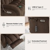 image:imageMCombo 646 Oversized Reclining Loveseat with Heat and Massage Zero Gravity Recliner Loveseat Sofa with Adjustable Headrest and Dual USB Charging Ports Fabric 6855 BrownBrown
