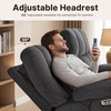image:imageMCombo 646 Oversized Reclining Loveseat with Heat and Massage Zero Gravity Recliner Loveseat Sofa with Adjustable Headrest and Dual USB Charging Ports Fabric 6855 BrownDark Grey