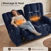 image:imageMCombo 646 Oversized Reclining Loveseat with Heat and Massage Zero Gravity Recliner Loveseat Sofa with Adjustable Headrest and Dual USB Charging Ports Fabric 6855 BrownBlue