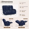 image:imageMCombo 646 Oversized Reclining Loveseat with Heat and Massage Zero Gravity Recliner Loveseat Sofa with Adjustable Headrest and Dual USB Charging Ports Fabric 6855 BrownBlue