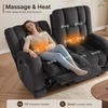image:imageMCombo 646 Oversized Reclining Loveseat with Heat and Massage Zero Gravity Recliner Loveseat Sofa with Adjustable Headrest and Dual USB Charging Ports Fabric 6855 BrownDark Grey