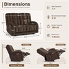 image:imageMCombo 646 Oversized Reclining Loveseat with Heat and Massage Zero Gravity Recliner Loveseat Sofa with Adjustable Headrest and Dual USB Charging Ports Fabric 6855 BrownBrown