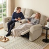 image:imageMCombo 646 Wall Hugger Power Loveseat Recliner Sofa with USB Ports Reclining Loveseat for Small Spaces Living Room RV Fabric PR635M1 Navy BlueBeige