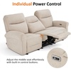 image:imageMCombo 646 Wall Hugger Power Loveseat Recliner Sofa with USB Ports Reclining Loveseat for Small Spaces Living Room RV Fabric PR635M1 Navy BlueBeige