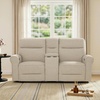 image:imageMCombo 646 Wall Hugger Power Loveseat Recliner Sofa with USB Ports Reclining Loveseat for Small Spaces Living Room RV Fabric PR635M1 Navy BlueBeige
