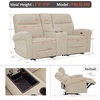 image:imageMCombo 646 Wall Hugger Power Loveseat Recliner Sofa with USB Ports Reclining Loveseat for Small Spaces Living Room RV Fabric PR635M1 Navy BlueBeige
