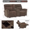 image:imageMCombo 646 Wall Hugger Power Loveseat Recliner Sofa with USB Ports Reclining Loveseat for Small Spaces Living Room RV Fabric PR635M1 Navy BlueDark Brown