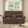 image:imageMCombo 646 Wall Hugger Power Loveseat Recliner Sofa with USB Ports Reclining Loveseat for Small Spaces Living Room RV Fabric PR635M1 Navy BlueDark Brown
