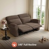 image:imageMCombo 646 Wall Hugger Power Loveseat Recliner Sofa with USB Ports Reclining Loveseat for Small Spaces Living Room RV Fabric PR635M1 Navy BlueDark Brown