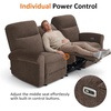 image:imageMCombo 646 Wall Hugger Power Loveseat Recliner Sofa with USB Ports Reclining Loveseat for Small Spaces Living Room RV Fabric PR635M1 Navy BlueDark Brown