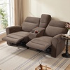 image:imageMCombo 646 Wall Hugger Power Loveseat Recliner Sofa with USB Ports Reclining Loveseat for Small Spaces Living Room RV Fabric PR635M1 Navy BlueDark Brown