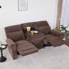 image:imageMCombo 646 Wall Hugger Power Loveseat Recliner Sofa with USB Ports Reclining Loveseat for Small Spaces Living Room RV Fabric PR635M1 Navy BlueDark Brown