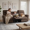 image:imageMCombo 646 Wall Hugger Power Loveseat Recliner Sofa with USB Ports Reclining Loveseat for Small Spaces Living Room RV Fabric PR635M1 Navy BlueDark Brown
