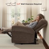 image:imageMCombo 646 Wall Hugger Power Loveseat Recliner Sofa with USB Ports Reclining Loveseat for Small Spaces Living Room RV Fabric PR635M1 Navy BlueDark Brown