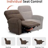 image:imageMCombo 646 Wall Hugger Power Loveseat Recliner Sofa with USB Ports Reclining Loveseat for Small Spaces Living Room RV Fabric PR635M1 Navy BlueDark Brown